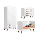 Ver imagem 7 de Jogo Quarto Infantil Q Encanto Retrô 3 Peças Berço Cômoda Guarda Roupa Qmovi
