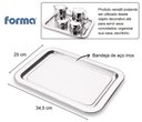 Ver imagem 2 de Bandeja Inox Multiuso Servir Café Organizador 25x34 Cm Casa Organização Multiuso Bar Decorativo