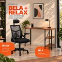 Ver imagem 7 de Conjunto de Escritório Mesa Bela e Cadeira Diretor Relax Preto