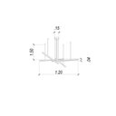 Ver imagem 3 de Lustre Pendente Fato 120cm 120cm 4cm 4x15w 3000k 3210lm Lumiere