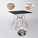 Ver imagem 2 de Mesa De Jantar Quadrada Preta 90cm Com 4 Cadeiras Eames Eiffel Preta Base De Ferro Cobre