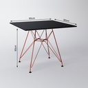 Ver imagem 3 de Mesa De Jantar Quadrada Preta 90cm Com 4 Cadeiras Eames Eiffel Preta Base De Ferro Cobre