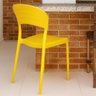 Jogo 4 Cadeiras Plásticas Resistentes Empilháveis Tramontina Sissi Encosto Fechado Amarelo - 5