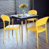 Jogo 4 Cadeiras Plásticas Resistentes Empilháveis Tramontina Sissi Encosto Fechado Amarelo - 2