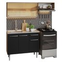 Ver imagem 3 de Armário de Cozinha Compacta 165cm com Pia Rustic/Preto Emilly Madesa 06