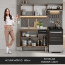 Ver imagem 6 de Armário de Cozinha Compacta 165cm com Pia Rustic/Preto Emilly Madesa 06