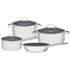 Jogo de Panelas Una Ceramic Aço Inox e Cerâmica de Indução 4 Peças - Tramontina 65280/316