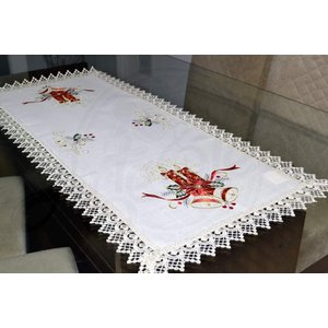 Caminho de Mesa Bordado Velas de Natal - 0,90 M