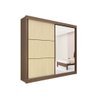 Guarda Roupa Titanium 2 Portas 6 Gavetas com Espelho com Pés D Doro Castanho/linho - 1