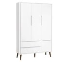 Ver imagem 2 de Quarto de Bebê Theo 3 Portas Branco Acetinado com Pés Amadeirado - Reller