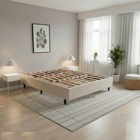 Base para Cama Box Casal Base Cama Box Estrutura em Madeira Fácil Montagem Branco