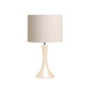 Ver imagem 1 de Abajur Quarto Luminária Pequena Paris Creme Cerâmica com Cúpula 49x25 Cm