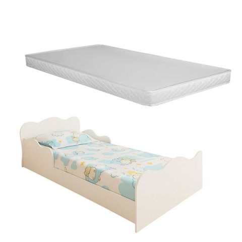 Mini Cama Montessoriana Juvenil Sonhar com Colchão - Branco