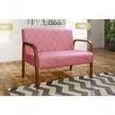 Ver imagem 3 de Sofá Divã Lara 2 Lugares Fixo 108cm Rosa Suede Moderno Liso Bella Decor