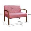 Ver imagem 4 de Sofá Divã Lara 2 Lugares Fixo 108cm Rosa Suede Moderno Liso Bella Decor