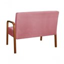 Ver imagem 2 de Sofá Divã Lara 2 Lugares Fixo 108cm Rosa Suede Moderno Liso Bella Decor