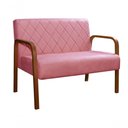 Ver imagem 1 de Sofá Divã Lara 2 Lugares Fixo 108cm Rosa Suede Moderno Liso Bella Decor