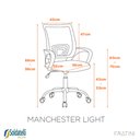 Ver imagem 6 de Cadeira Office Giratória Manchester Light Pp Preta Braços Fixos - Fratini