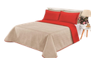 Ver imagem 1 de Cobre leito Cobertor 2 travesseiros quarto casal 2,60x2,40: Bege vermelho