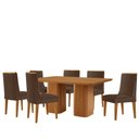 Ver imagem 2 de Mesa de Jantar Eloise 180cm Tampo Mdf Laminado com 6 Cadeiras Lisboa Moderna Mobília