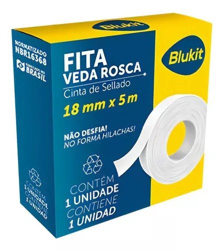 Fita Veda Rosca Rolo18mm Blukit - 2