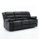 Ver imagem 6 de Poltrona Reclinável Manual de Cinema Oscar 3 Lugares Porta Copos/massagem/aquecimento Pu Preto G31 -