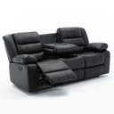 Ver imagem 2 de Poltrona Reclinável Manual de Cinema Oscar 3 Lugares Porta Copos/massagem/aquecimento Pu Preto G31 -