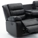 Ver imagem 7 de Poltrona Reclinável Manual de Cinema Oscar 3 Lugares Porta Copos/massagem/aquecimento Pu Preto G31 -