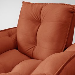 Poltrona Salão Luxo Terracota - Base Ferro Rose - 4