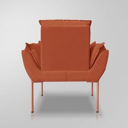 Poltrona Salão Luxo Terracota - Base Ferro Rose - 5