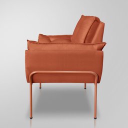 Poltrona Salão Luxo Terracota - Base Ferro Rose - 2