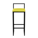 Ver imagem 7 de Jogo 2 Banqueta Alta Cozinha Bar Balcão Bistrô Industrial Preta Estofado Amarelo