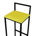 Ver imagem 3 de Jogo 2 Banqueta Alta Cozinha Bar Balcão Bistrô Industrial Preta Estofado Amarelo