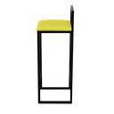 Ver imagem 6 de Jogo 2 Banqueta Alta Cozinha Bar Balcão Bistrô Industrial Preta Estofado Amarelo