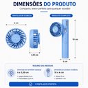 Ver imagem 6 de Ventilador Portatil Recarregavel USB Spray Agua Vento Forte Giratorio 90 Graus Azul Nebulizador Viag