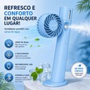 Ver imagem 4 de Ventilador Portatil Recarregavel USB Spray Agua Vento Forte Giratorio 90 Graus Azul Nebulizador Viag