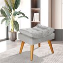 Ver imagem 1 de Puff Sênior Luxuoso Banco Apoio Pés Almofadado Penteadeira:cinza Suede