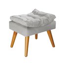 Ver imagem 2 de Puff Sênior Luxuoso Banco Apoio Pés Almofadado Penteadeira:cinza Suede