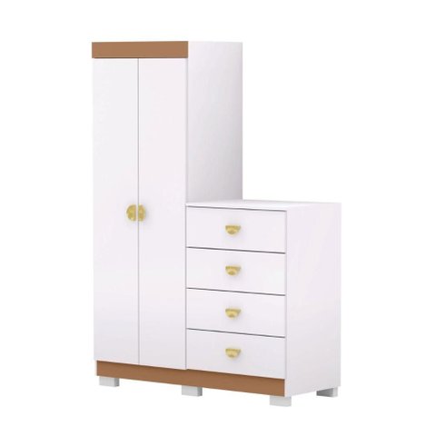 Roupeiro Cômoda 2 Portas Equador Branco Camarim