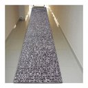 Ver imagem 4 de Tapete Passadeira Emborrachada Pvc Antiderrapante 0,65x3,00m Textura Branco Preto