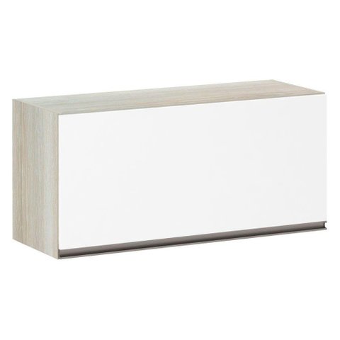 Armário Basculante 80cm 1 Porta Legno Crema C/Branco Polar