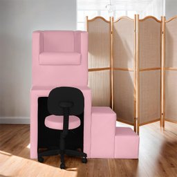 Kit Pedicure Cadeira Poltrona Escada Completo Corano Rose - 2