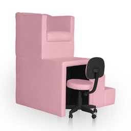Kit Pedicure Cadeira Poltrona Escada Completo Corano Rose - 3