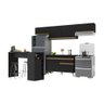 Armário de Cozinha Modulado com Bancada Veneza Multimóveis Mp2212 Preto/dourado - 1