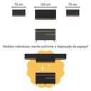 Ver imagem 5 de Armário de Cozinha Modulado com Bancada Veneza Multimóveis Mp2212 Preto/dourado