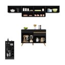Ver imagem 4 de Armário de Cozinha Modulado com Bancada Veneza Multimóveis Mp2212 Preto/dourado