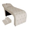 Maca Estética Capitonê com Escada e Almofada Veludo Off White - Ninho Decor - 1
