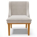 Ver imagem 7 de Kit 3 Cadeiras Decorativas Sala de Jantar Base Fixa de Madeira Firenze Veludo Cinza/Castanho G19 - G