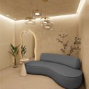 Ver imagem 1 de Sofá Curvo Sala de Estar Recepção Consultório Amsterdã 220cm Linho
