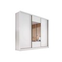 Ver imagem 1 de Guarda Roupa Casal 3 Portas de Correr e 6 Gavetas c/ Espelho Arezzo Plus Branco - Novo Horizonte